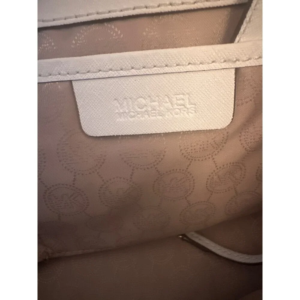 Michael Kors Sutton Large Two-Tone Leather Tote Bag Gold Accents Crossbody Strap